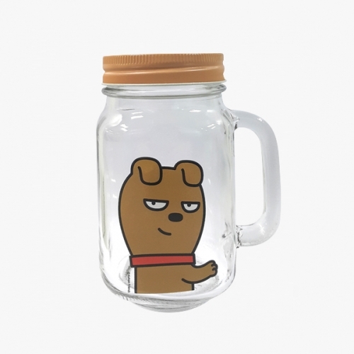 [카카오프렌즈] 유리병텀블러 드링킹자 메이슨 메종자 / 136x105mm 473mL / 1개입