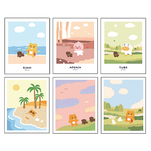 [카카오프렌즈] 에이프릴샤워 액자겸용 적이식테이블 유광 / 600x480x270mm / 1개입