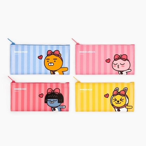 [카카오프렌즈] 리본테마 일자필통 납작필통 / 185x95mm / 1개입